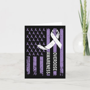 Overdose Awareness Month Flag Purple For Men And W Card