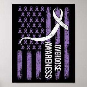 Overdose Awareness Month Flag Purple For Men And W Poster