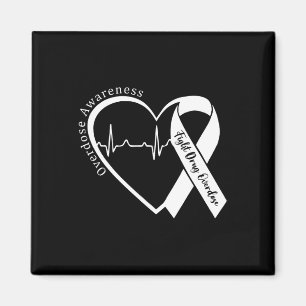 Overdose Awareness Month Heart Purple Ribbon Suppo Magnet