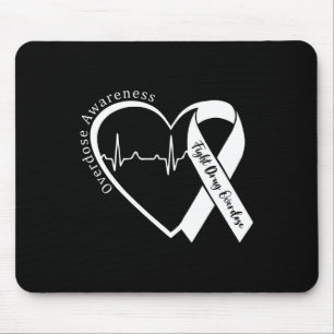 Overdose Awareness Month Heart Purple Ribbon Suppo Mouse Mat