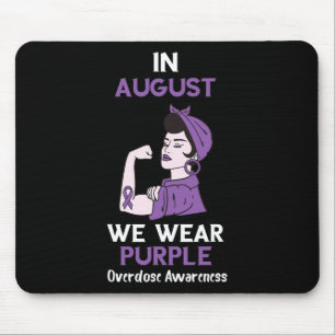 Overdose Awareness Month In August Purple Ribbon O Mouse Mat