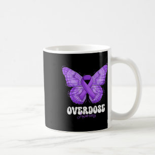 Overdose Awareness Month Purple Ribbon Butterfly 1 Coffee Mug
