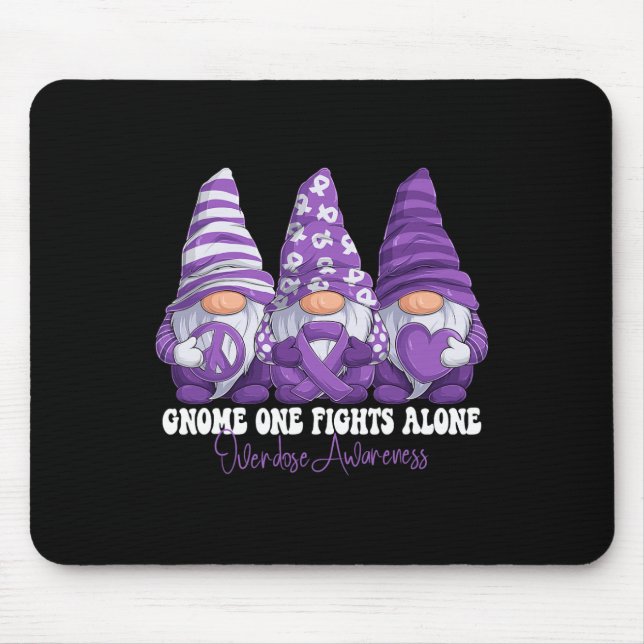 Overdose Awareness Month Purple Ribbon Gnomies Sup Mouse Mat (Front)