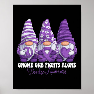 Overdose Awareness Month Purple Ribbon Gnomies Sup Poster