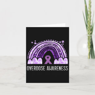 Overdose Awareness Month Purple Ribbon Overdose Ra Card