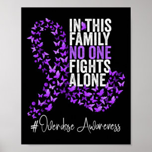 Overdose Awareness Month Purple Ribbon Poster