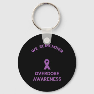 Overdose Awareness Month Purple Ribbon We Remember Key Ring