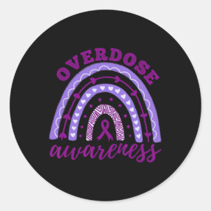 Overdose Awareness Month Rainbow  Classic Round Sticker