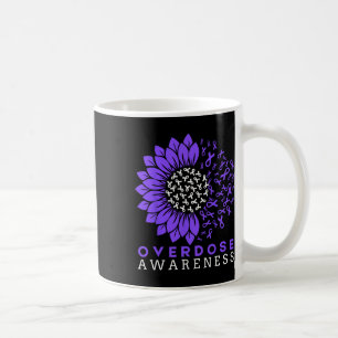 Overdose Awareness Month Sunflower Ribbon Purple Coffee Mug