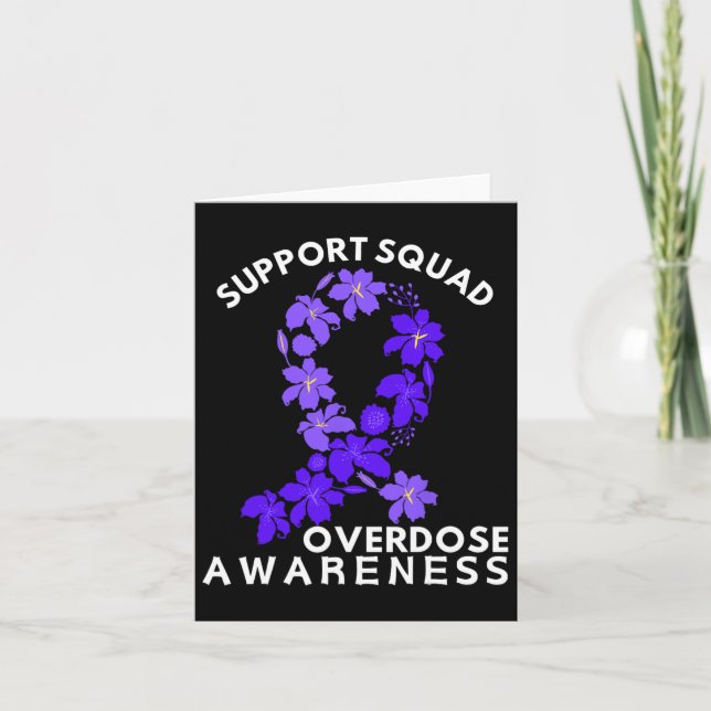Overdose Awareness Month Support Purple Squad  Card (Front)