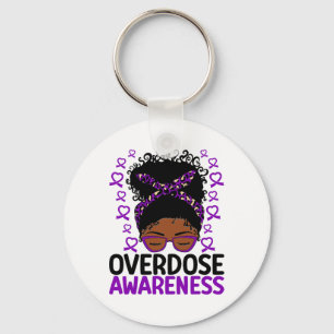 Overdose Awareness Mum Afro African American Messy Key Ring