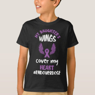 Overdose Awareness My Daughter's Wings Purple Ribb T-Shirt