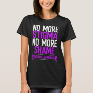 Overdose Awareness No More Stigma Shame Purple Rib T-Shirt