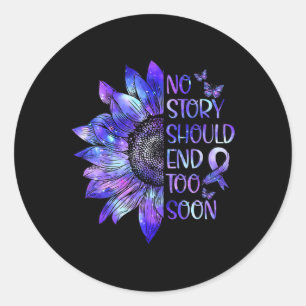 Overdose Awareness No Story Should End Too Soon Wa Classic Round Sticker