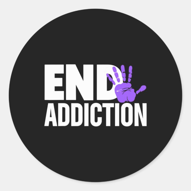 Overdose Awareness - Overdose Awareness End Addict Classic Round Sticker (Front)
