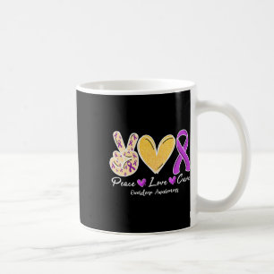 Overdose Awareness Peace Love Heart Ribbon Family  Coffee Mug