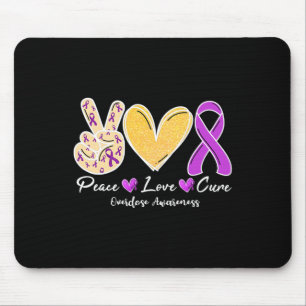 Overdose Awareness Peace Love Heart Ribbon Family  Mouse Mat