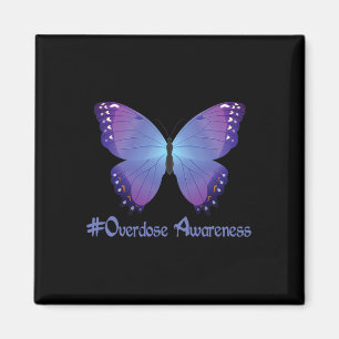 Overdose Awareness Purple Butterfly Drug Addiction Magnet