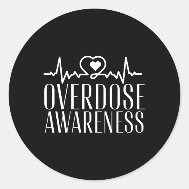 Overdose Awareness Purple  Classic Round Sticker (Front)