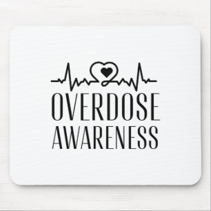 Overdose Awareness Purple Ribbon Addiction Recover Mouse Mat
