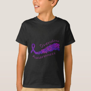 Overdose Awareness Purple Ribbon Butterfly Gift T-Shirt