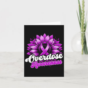 Overdose Awareness Purple Ribbon Drug Addiction 10 Card