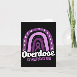 Overdose Awareness Purple Ribbon Drug Addiction 10 Card