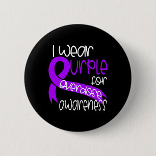 Overdose Awareness Purple Ribbon Drug Addiction 11 6 Cm Round Badge
