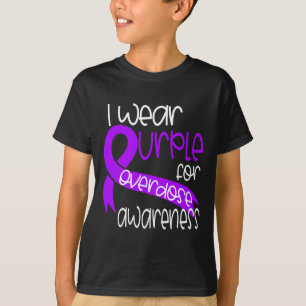 Overdose Awareness Purple Ribbon Drug Addiction 11 T-Shirt