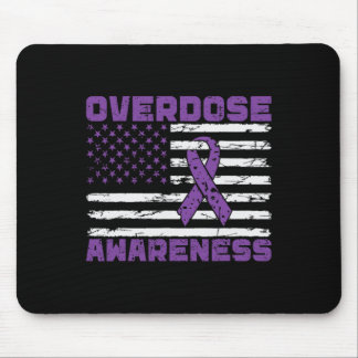 Overdose Awareness Purple Ribbon Drug Addiction 13 Mouse Mat