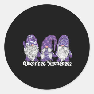 Overdose Awareness Purple Ribbon Drug Addiction 14 Classic Round Sticker