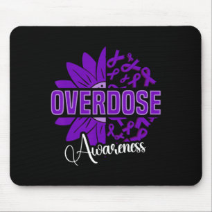 Overdose Awareness Purple Ribbon Drug Addiction 17 Mouse Mat