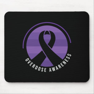 Overdose Awareness Purple Ribbon Drug Addiction 20 Mouse Mat