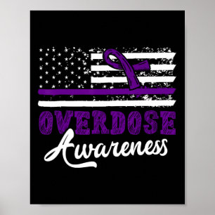 Overdose Awareness Purple Ribbon Drug Addiction 29 Poster