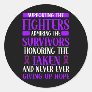 Overdose Awareness Purple Ribbon Drug Addiction 2  Classic Round Sticker