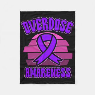 Overdose Awareness Purple Ribbon Drug Addiction 31 Fleece Blanket