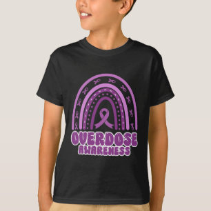 Overdose Awareness Purple Ribbon Drug Addiction 41 T-Shirt