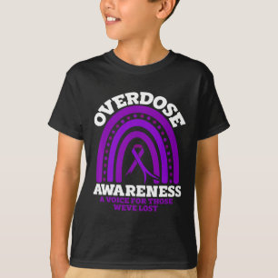 Overdose Awareness Purple Ribbon Drug Addiction 42 T-Shirt