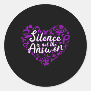 Overdose Awareness Purple Ribbon Drug Addiction 47 Classic Round Sticker