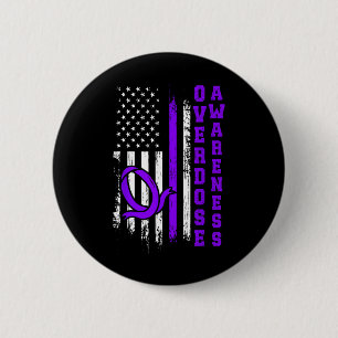 Overdose Awareness Purple Ribbon Drug Addiction 48 6 Cm Round Badge