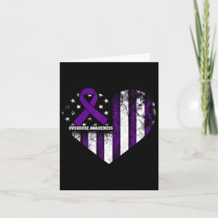 Overdose Awareness Purple Ribbon Drug Addiction 52 Card