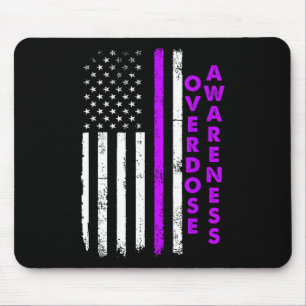 Overdose Awareness Purple Ribbon Drug Addiction 54 Mouse Mat