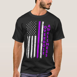 Overdose Awareness Purple Ribbon Drug Addiction 54 T-Shirt