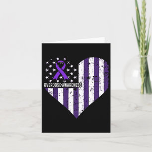 Overdose Awareness Purple Ribbon Drug Addiction 61 Card