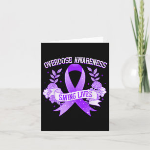 Overdose Awareness Purple Ribbon Drug Addiction 64 Card
