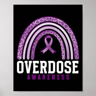 Overdose Awareness Purple Ribbon Drug Addiction 67 Poster