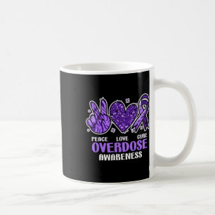 Overdose Awareness Purple Ribbon Drug Addiction 68 Coffee Mug