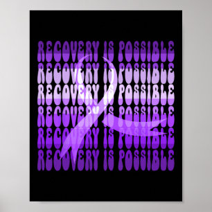 Overdose Awareness Purple Ribbon Drug Addiction 76 Poster