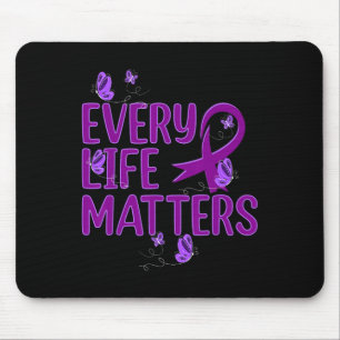 Overdose Awareness Purple Ribbon Drug Addiction 82 Mouse Mat