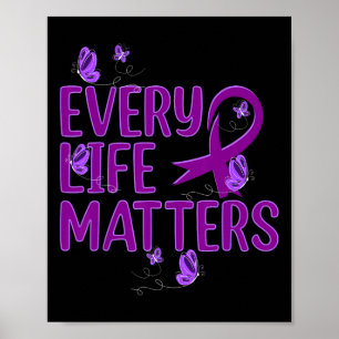 Overdose Awareness Purple Ribbon Drug Addiction 82 Poster